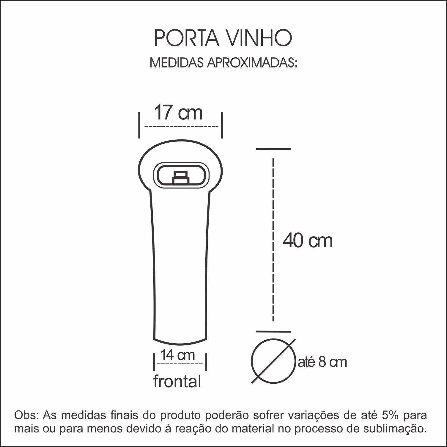 Medidas Porta Vinho Premium Personalizado