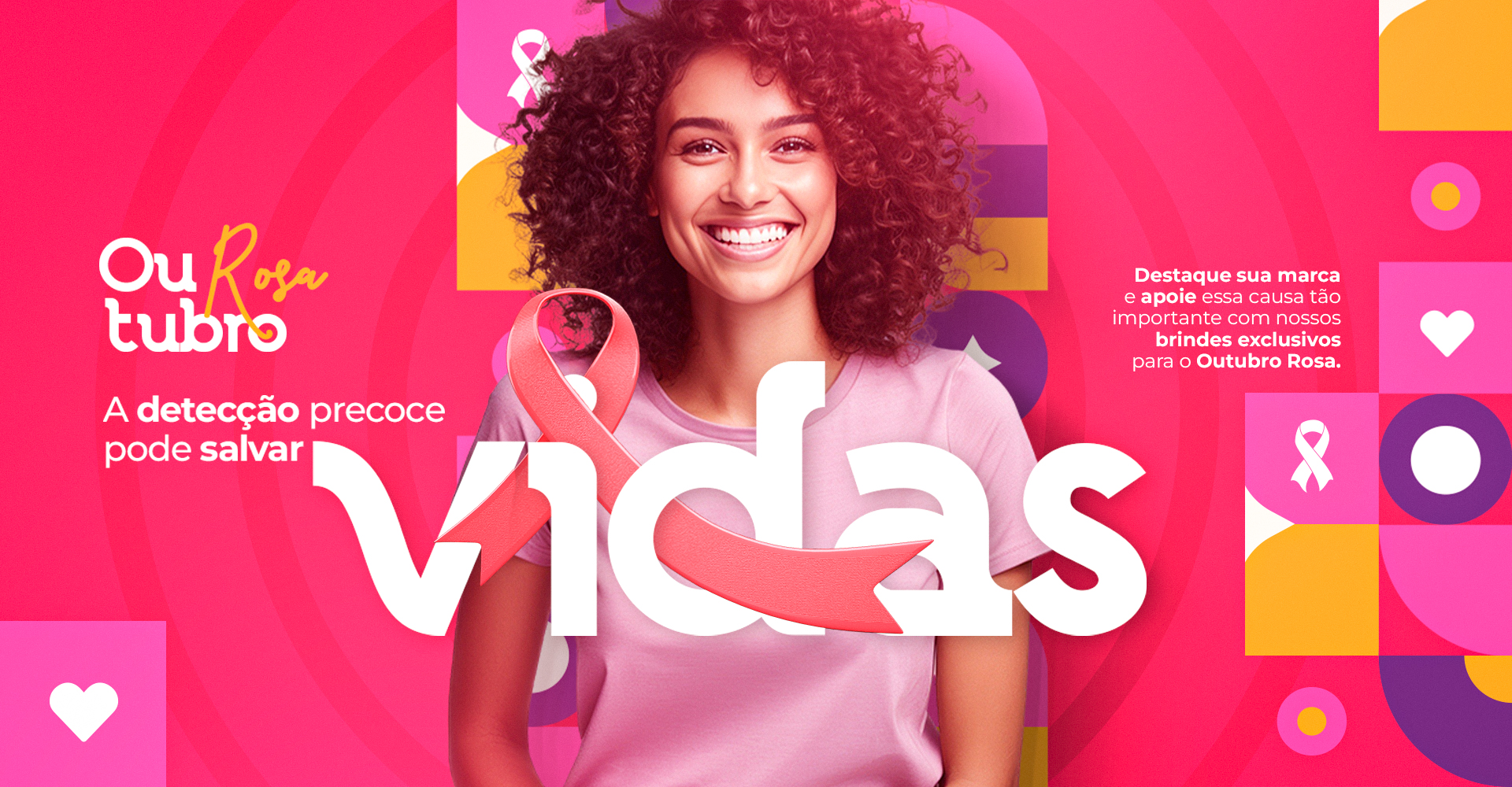 Banner Brindes Personalizados para o Mês Outubro Rosa